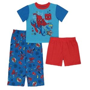 Marvel Spider-Man 3-Piece Pajamas Set Toddler Size 2T Red Blue NWT
